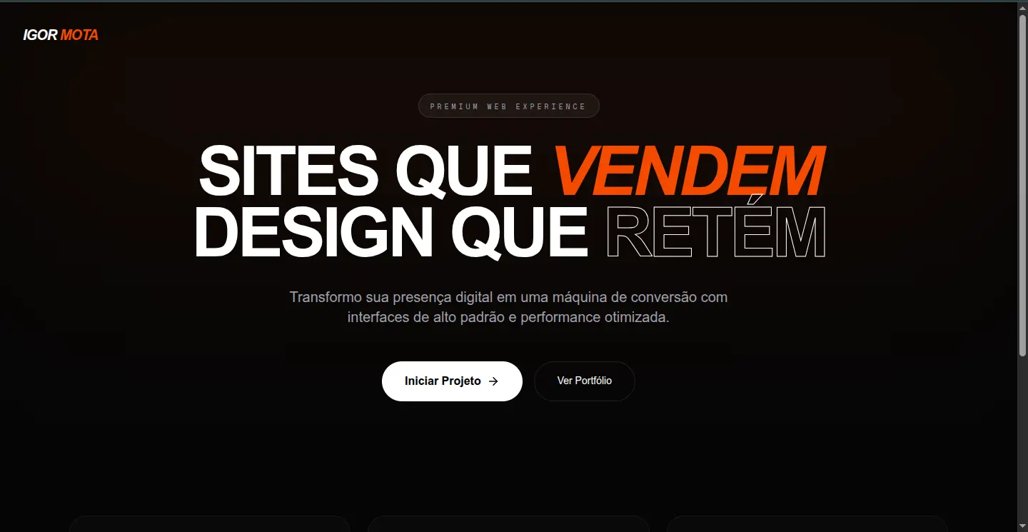 Preview do projeto Site portfolio